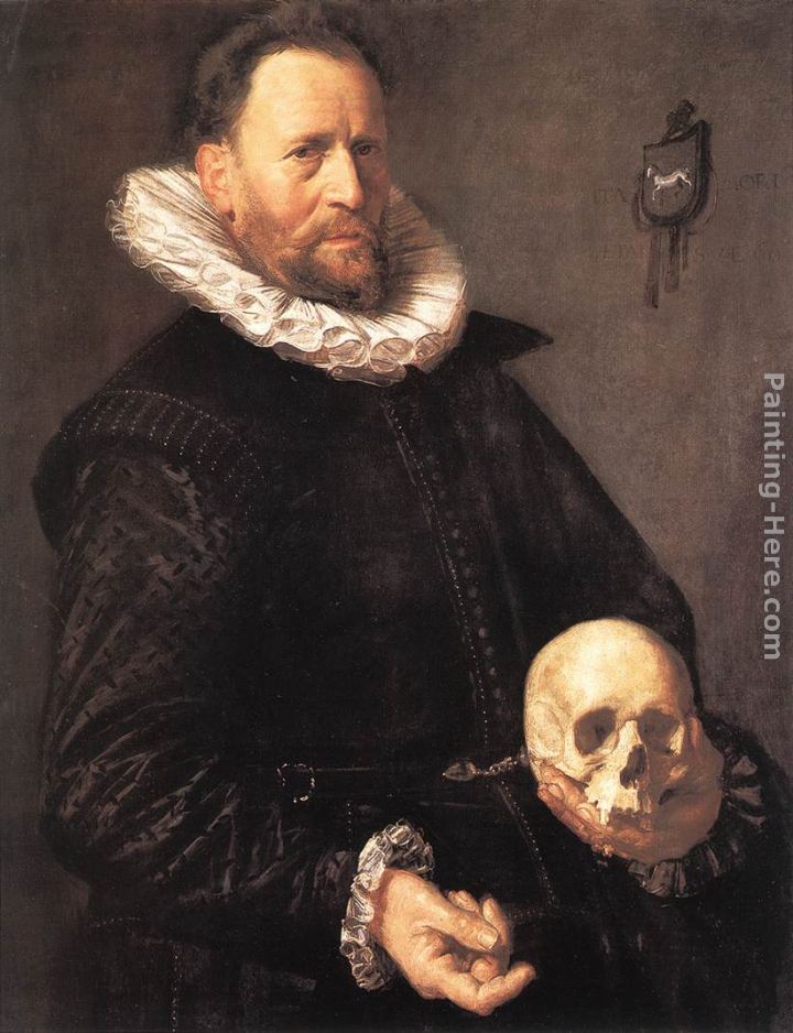 Portrait of a Man Holding a Skull painting - Frans Hals Portrait of a Man Holding a Skull art painting